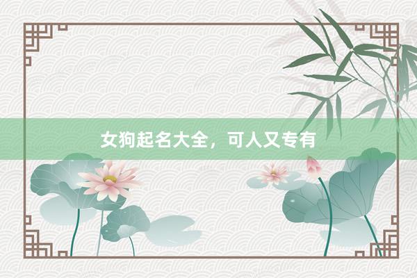 女狗起名大全，可人又专有